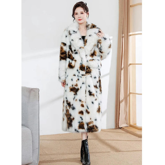 Women's Playful Faux Fur Trench Coat - Harajuku Style