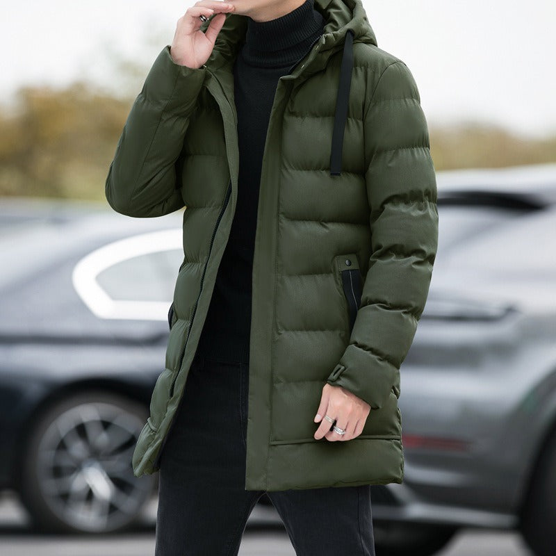 Harajuku Style Medium Length Cotton Padded Jacket