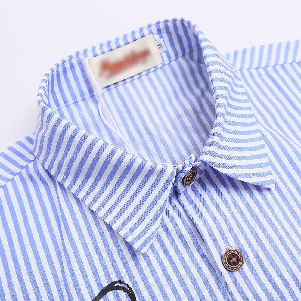 Hip Hop Street Heavy-Duty Graffiti Striped Shirt