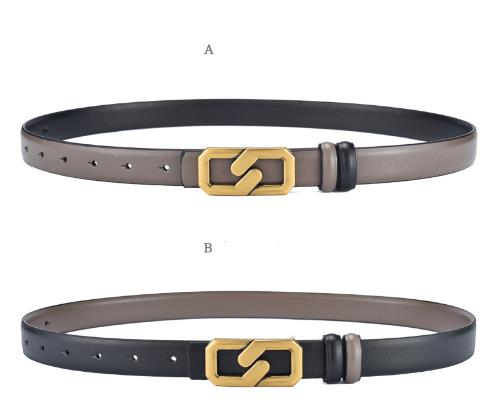 Versatile Genuine Leather Double-Sided Belt for Women