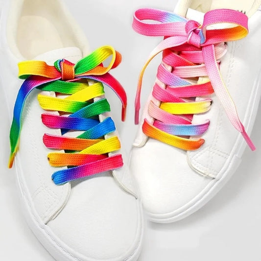 Colorful Rainbow Gradient Flat Shoelaces