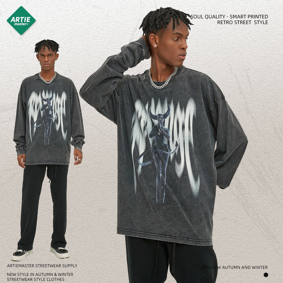 Harajuku Abstract Digital Print Tee - Retro Style