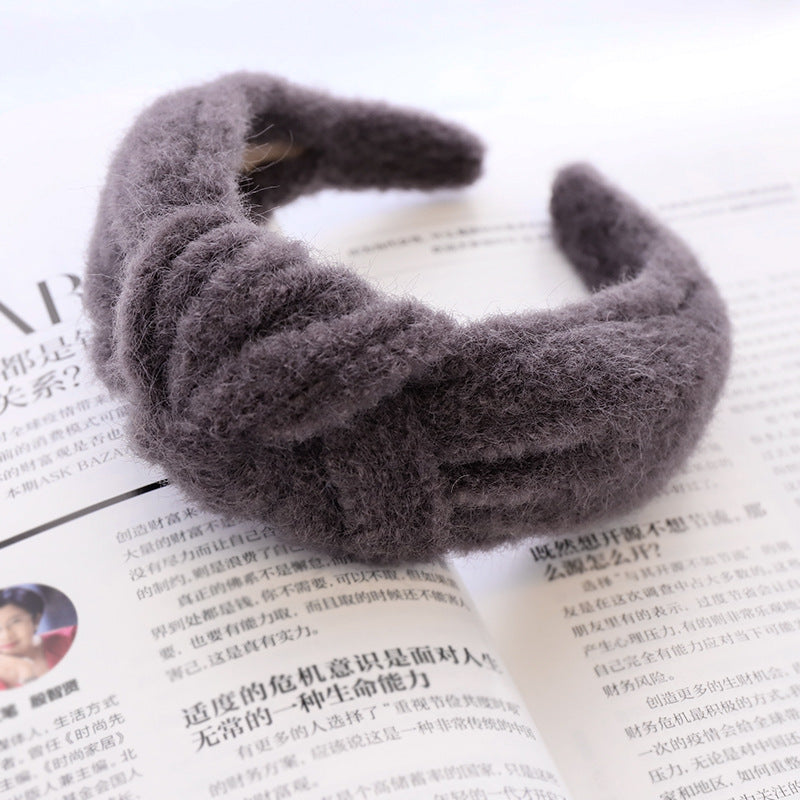 Woolen Mink Hair Hoop Knot Headband
