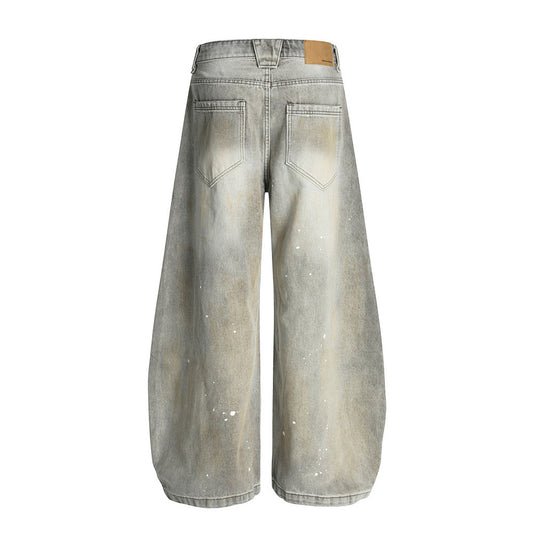 Men's Distressed Denim Flare Pants - Harajuku Style