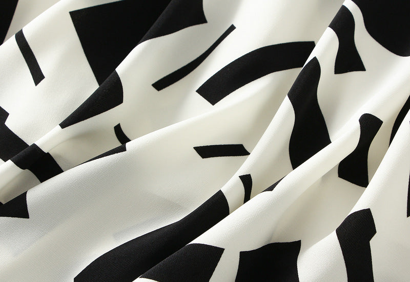Harajuku Geometric Chiffon Skirt - Vintage A-Line Fashion