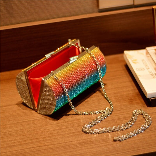 Harajuku Rainbow Rhinestone Evening Bag