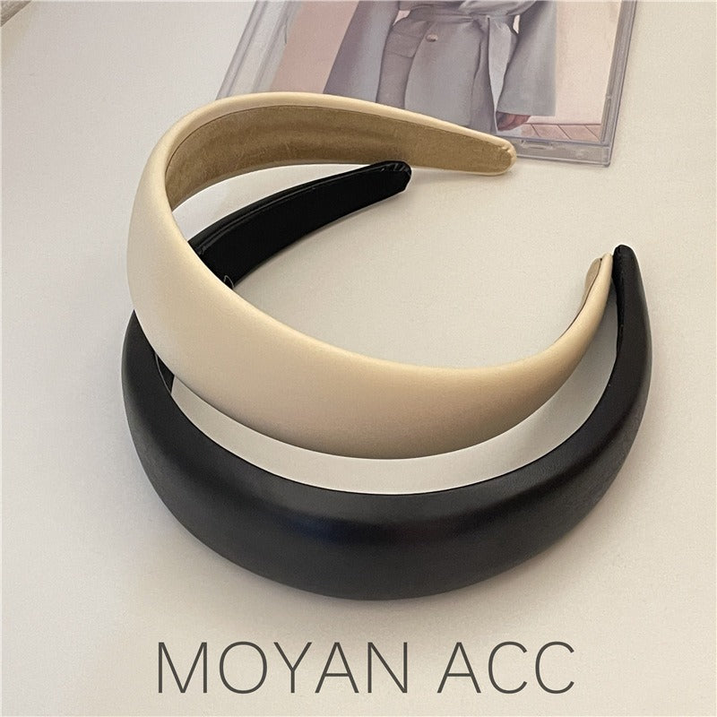 Elegant PU Leather Wide Edge Hair Band