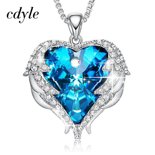 Harajuku Angel Wings Necklace with Swarovski Crystals