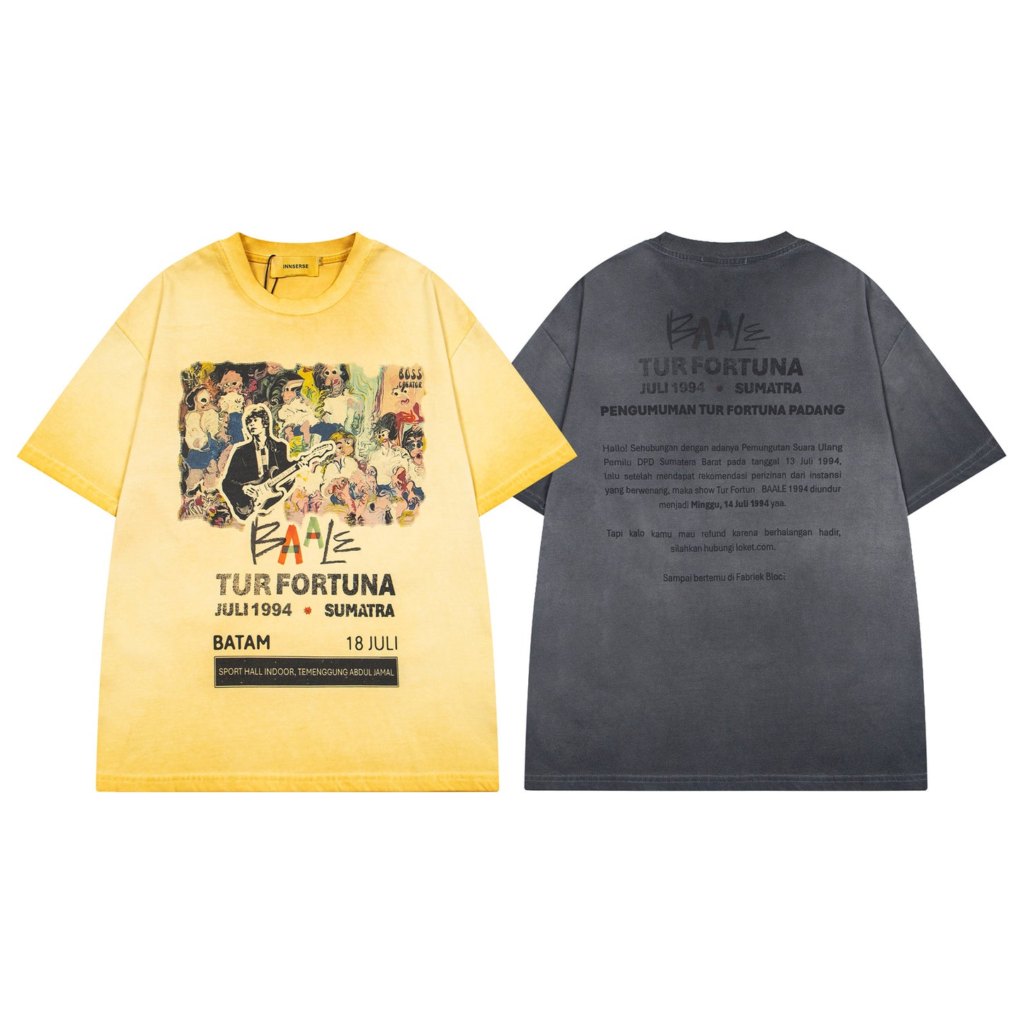 Harajuku Style Vintage Dyed Rock Singer T-Shirt