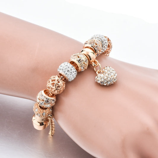Trendy Gold Heart Charm Bracelets for Women