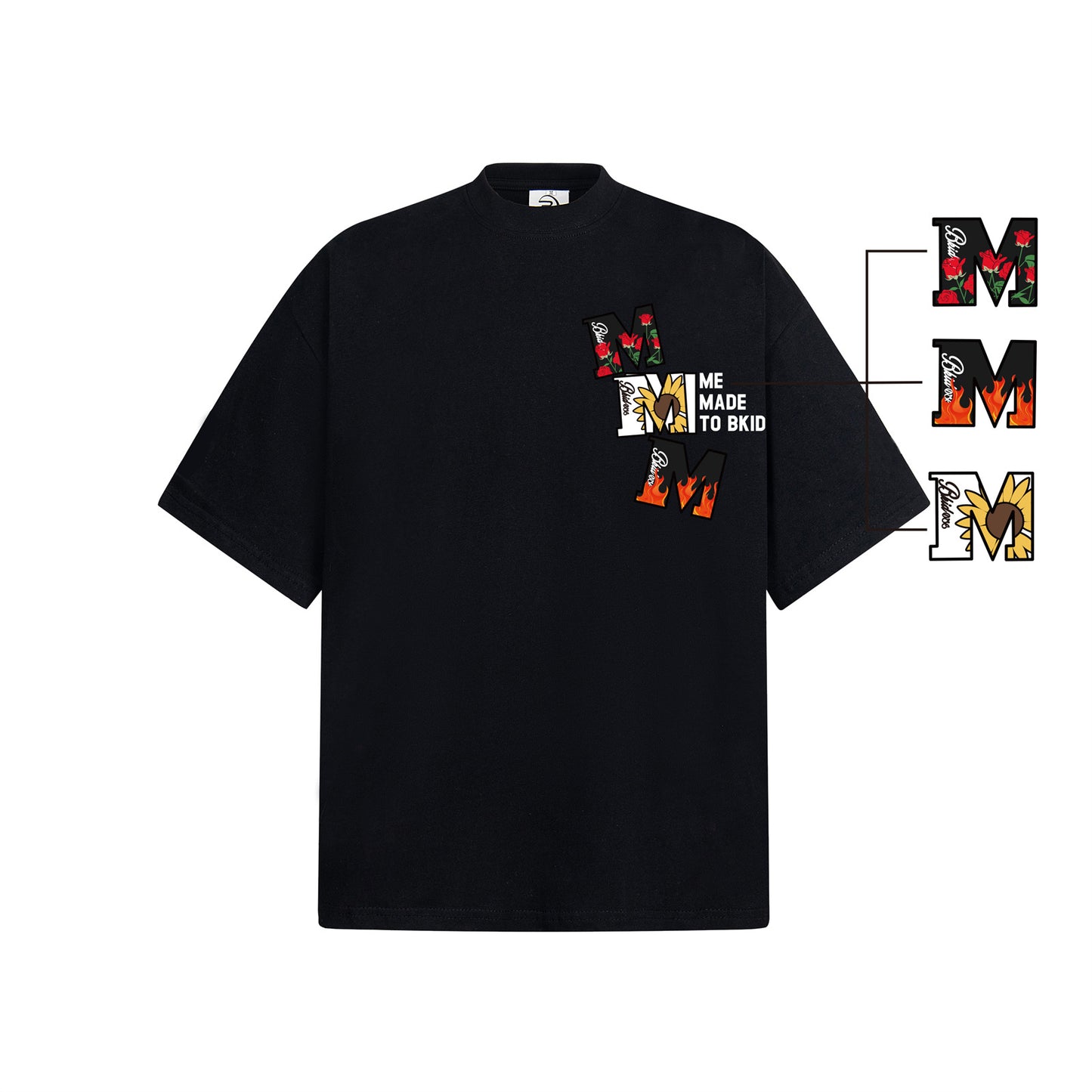 Large M Design Short Sleeve T-Shirt for Men