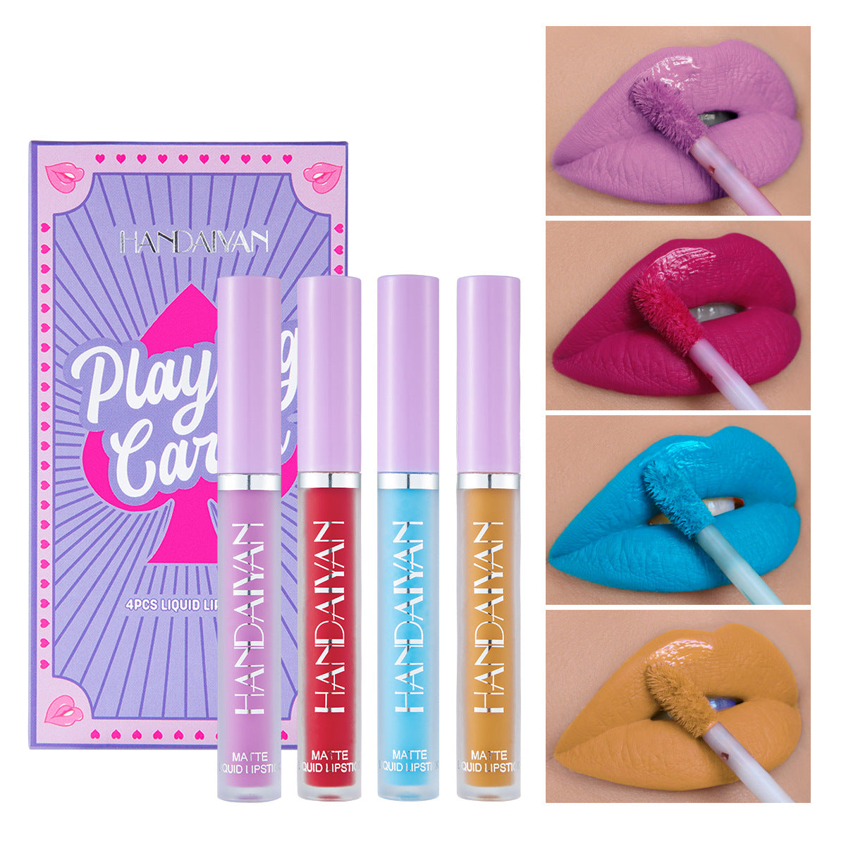 Playful Playing Card Lipstick Set - 4 Matte Shades