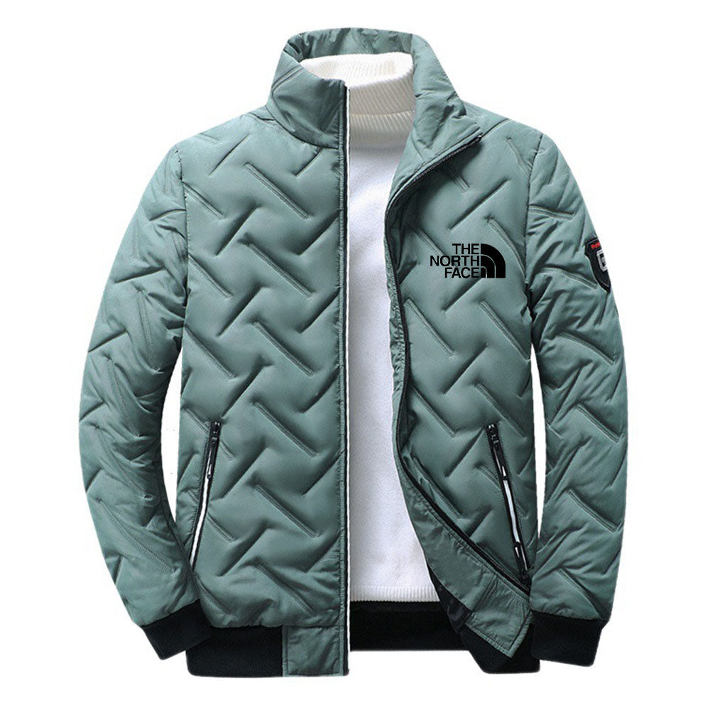 Trendy Men's Diamond Shaped Cotton Coat with Fleece