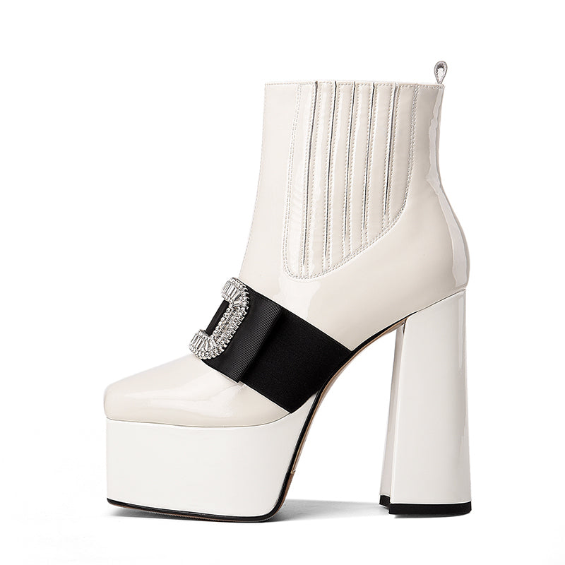 Autumn & Winter Leather Women's Wedding Stage Boots