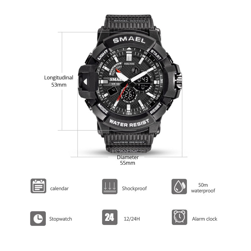 Men's Military Camouflage Waterproof Sport Watch