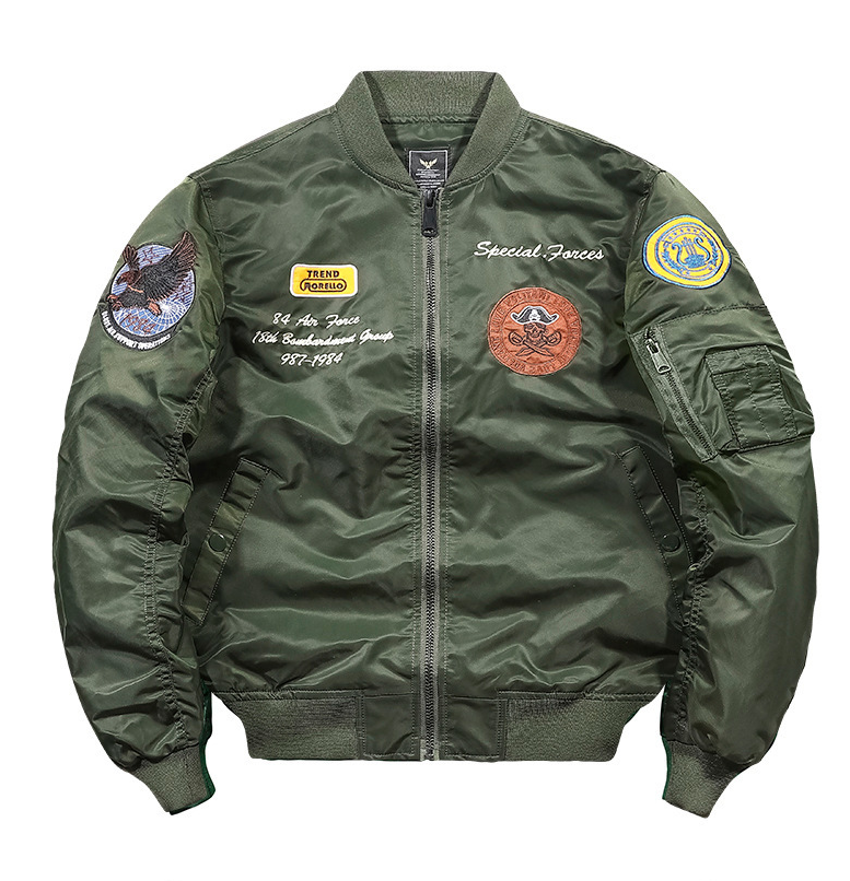 Men's Harajuku Style Casual Jacket with Shoulder Patches