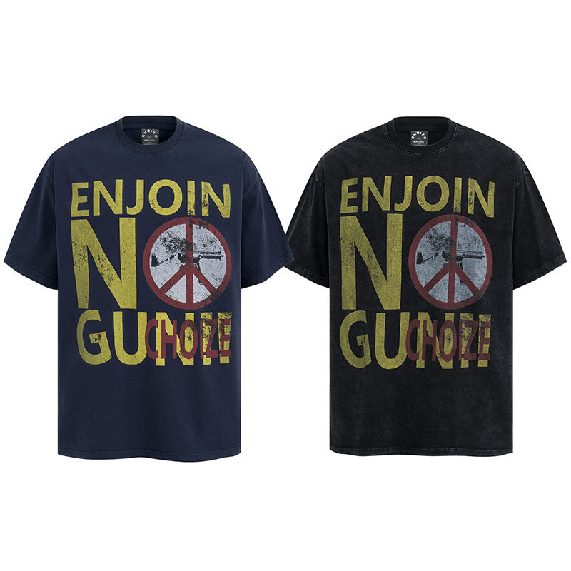 Harajuku Style Vintage Letter Print Couple Tee