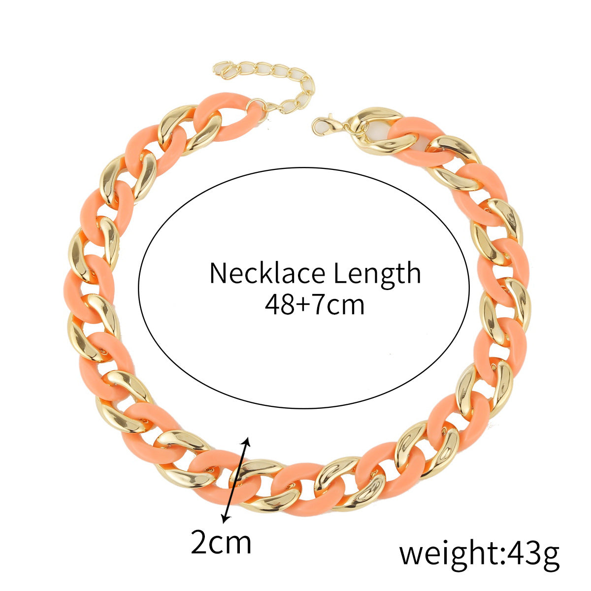 Colorful Cuban Chain Necklace - Harajuku Style