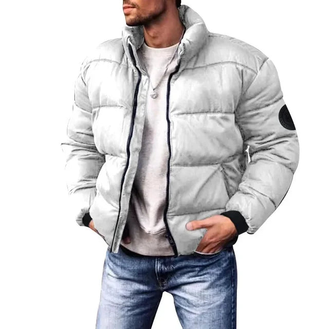 Men's Casual Harajuku Winter Cotton Jacket with Stand-Up Collar