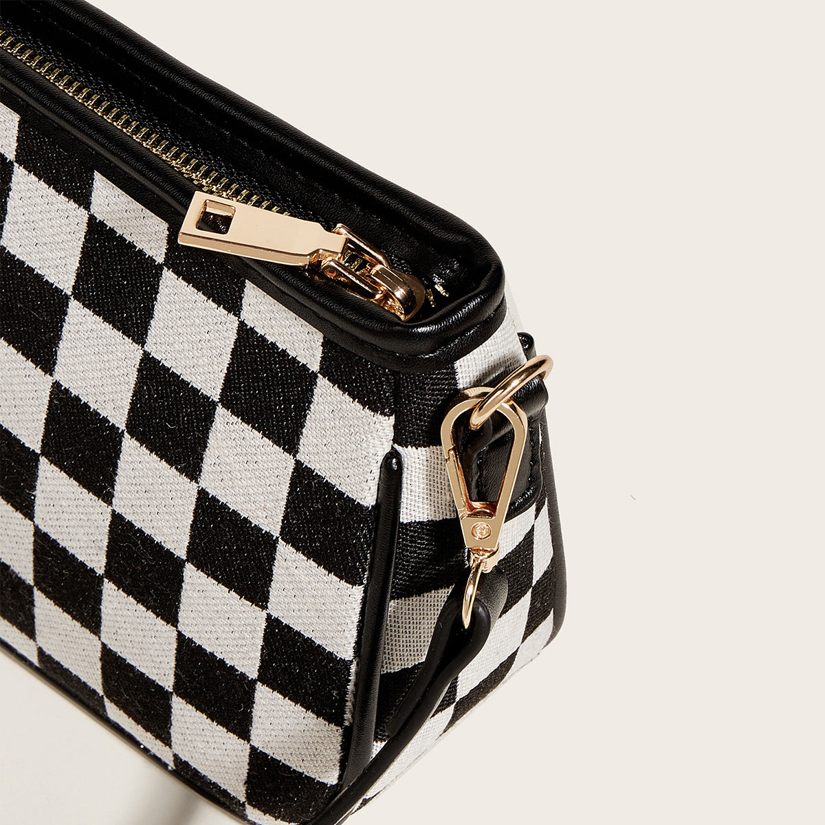 Harajuku Style Black and White Checkerboard Bag