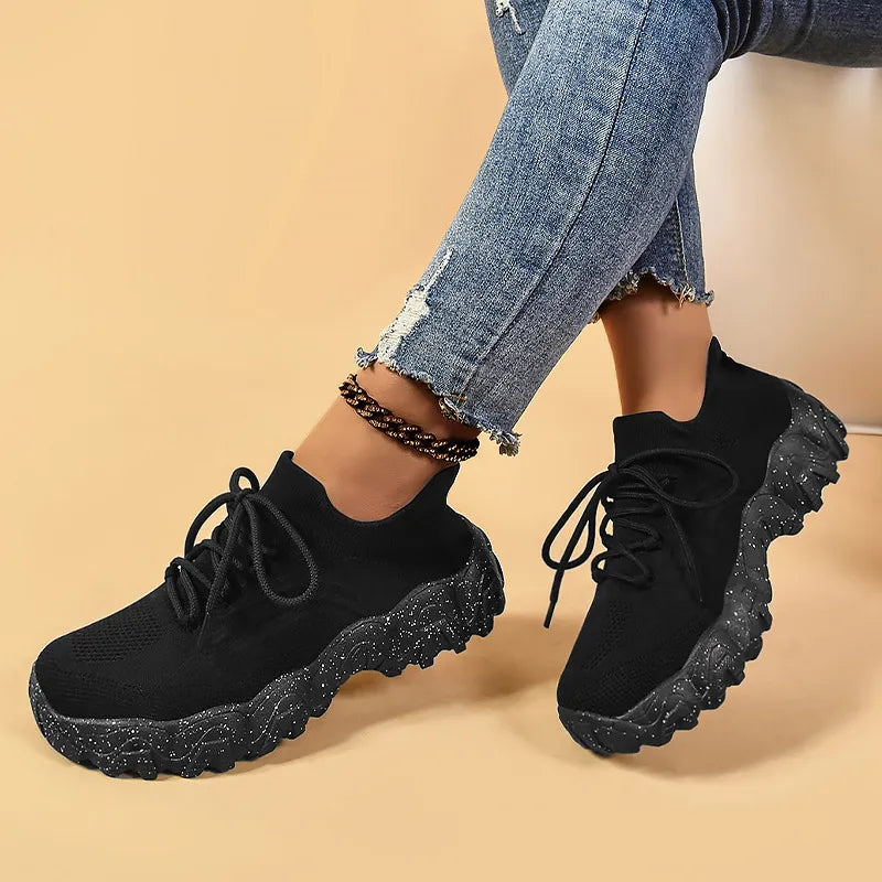 Lace Up Mesh Breathable Athletic Shoes