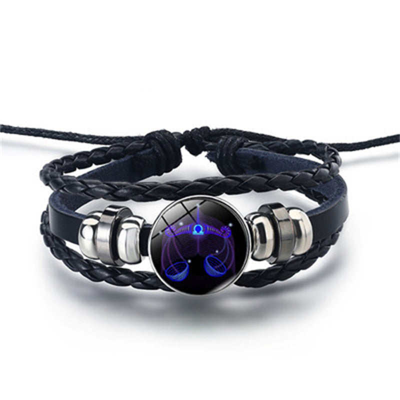 Glow in the Dark 12 Constellations Zodiac Sign Bracelet