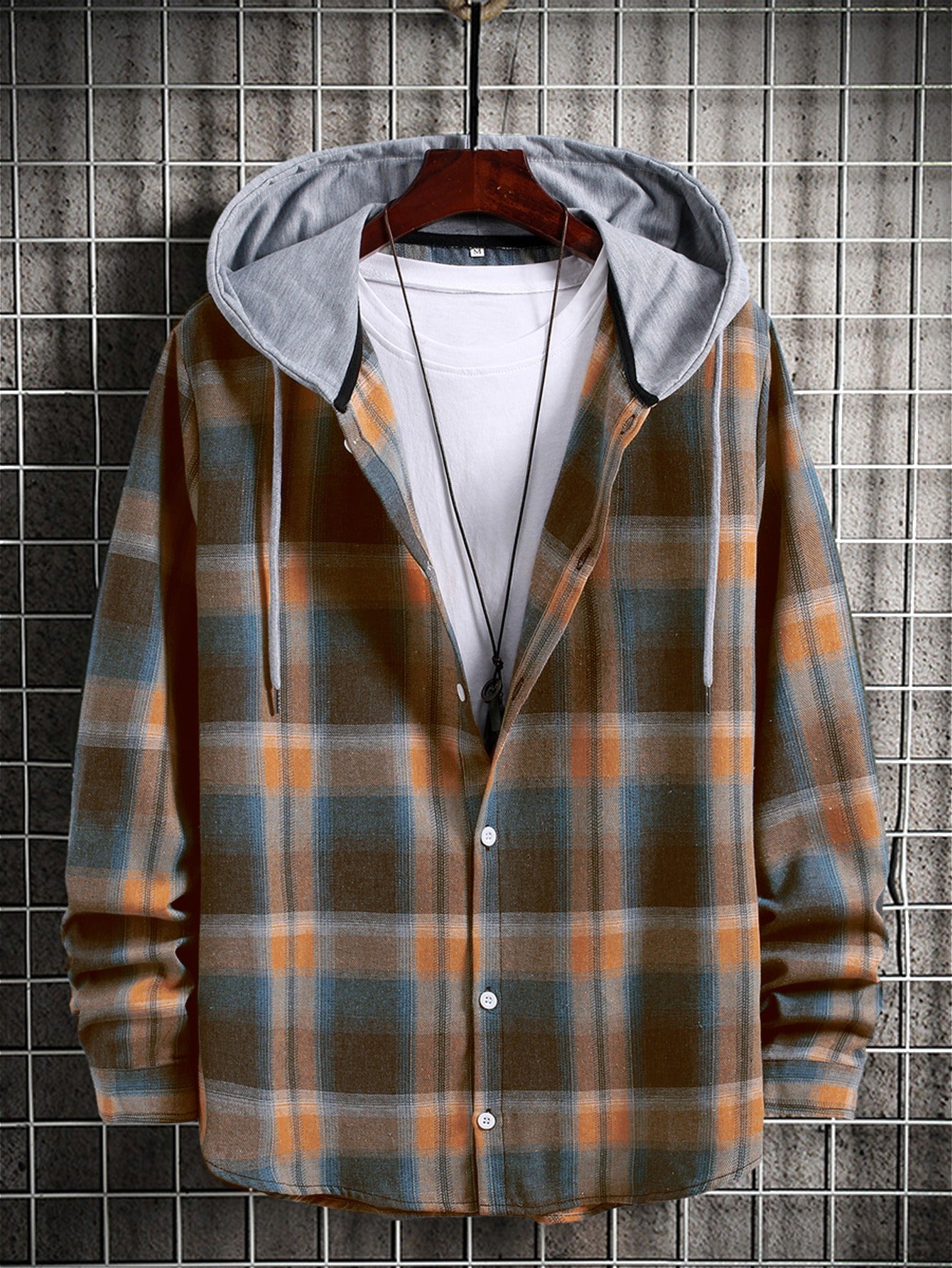 Men's Trendy Korean Plaid Long Sleeve Shirt