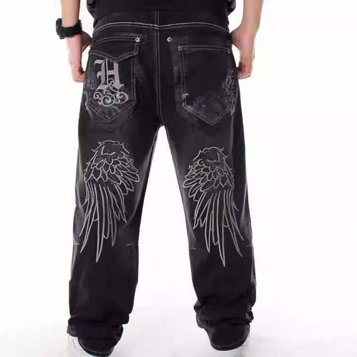 Trendy Hip-Hop Jeans for Men - Loose Fit Skateboard Pants