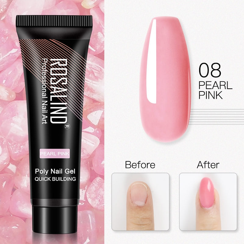 Glitter Poly Nail Gel Extension - 15ml Nail Polish for Manicure