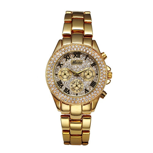 MISSFOX Luxury 18K Gold Women’s Quartz Watch