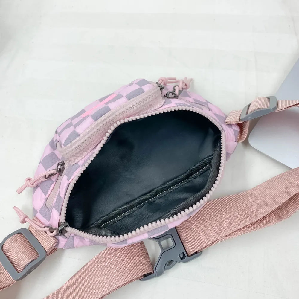 Harajuku Checkered Adjustable Strap Crossbody Bag