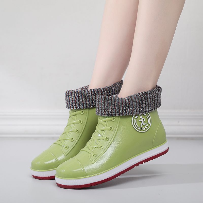 Harajuku Style Waterproof Short Tube Rain Boots for Women