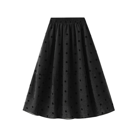 Polka Dot Twilight Cloud Yarn A-Line Skirt