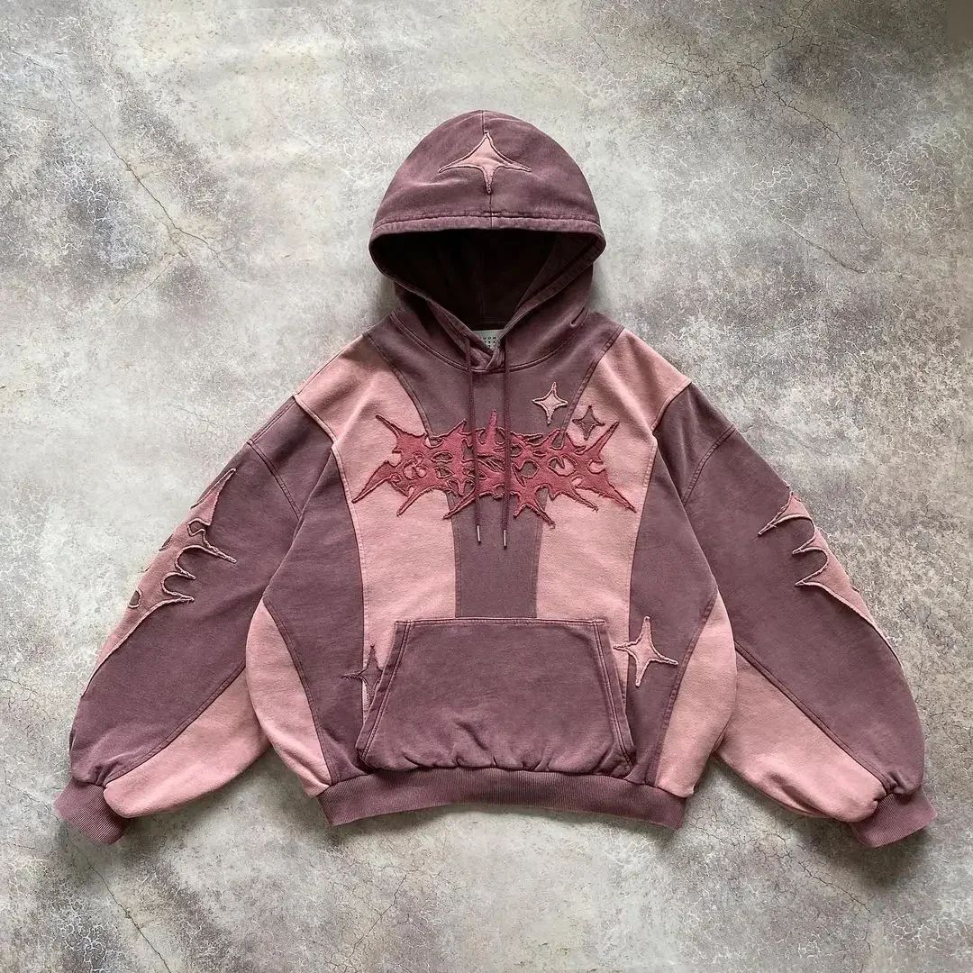 Embroidered Women's Hooded Sweatshirt - Harajuku Style