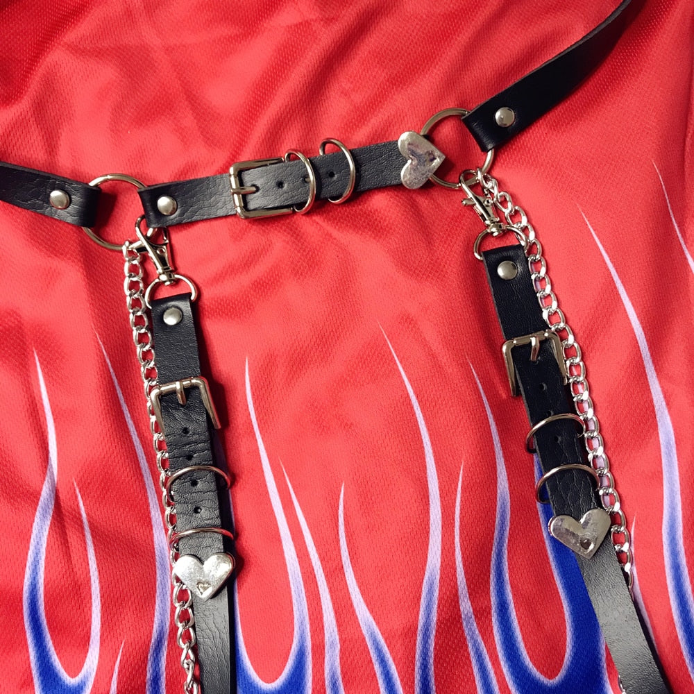 Gothic Punk Black Chain Casual Fashion Belt for Women