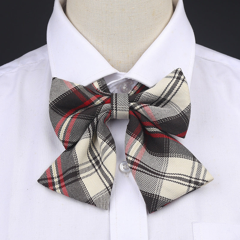 Cotton JK Bow Tie Skirt with Plaid Ornaments