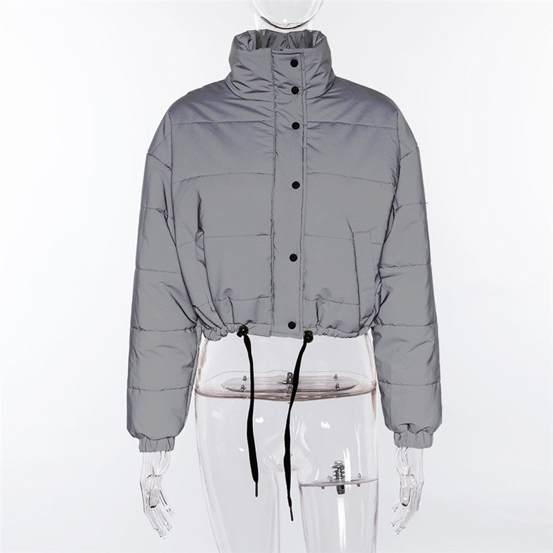 Harajuku Style Reflective Winter Coat for Women