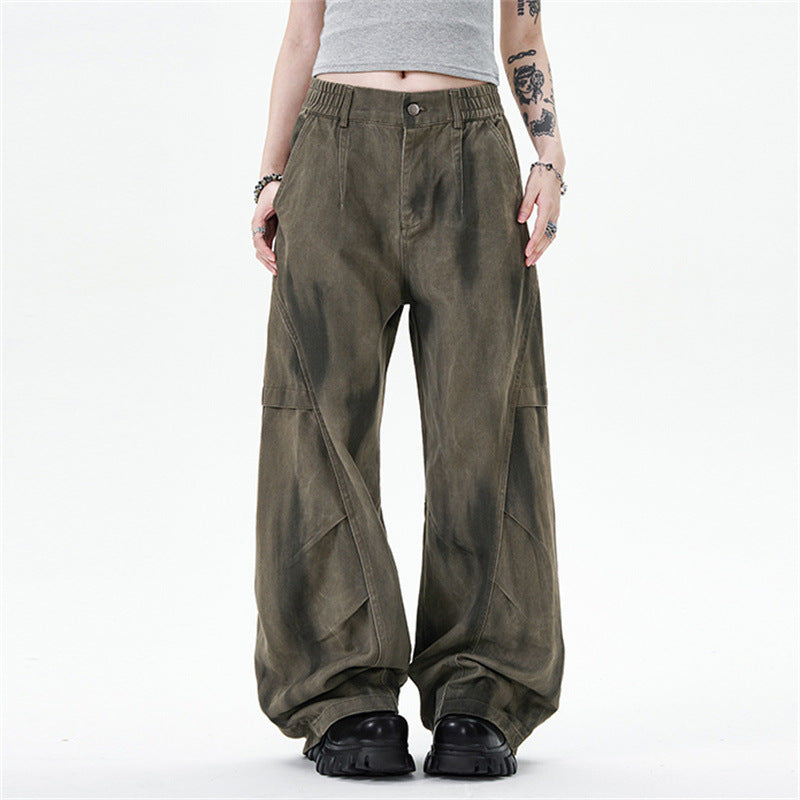 Post-Apocalyptic Tie-Dye Distressed Denim Trousers