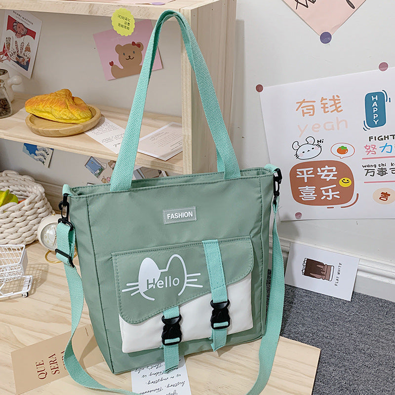 Harajuku Style Canvas Tote Bag for Students
