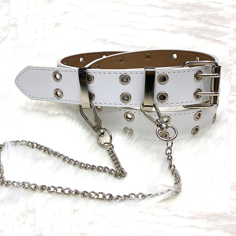 Gothic Punk Style Chain Decorative Eyelet Belt