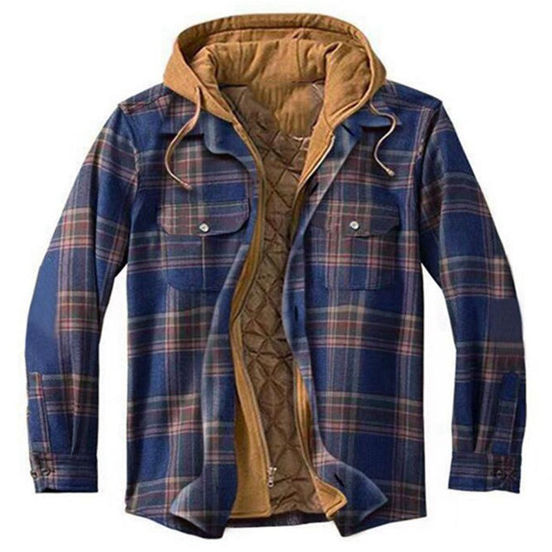 Men's Harajuku Plaid Jacket - Cotton 3D Printed Coat