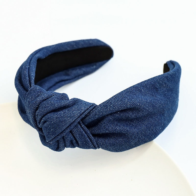 Denim Knot Hair Hoop for Girls