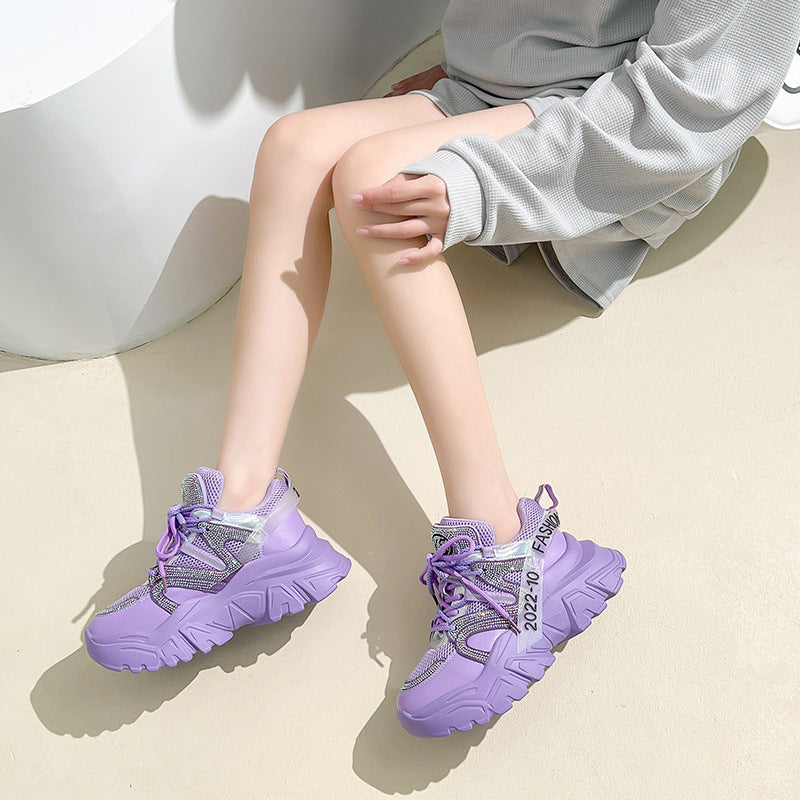Harajuku Style Women's Platform Shoes - Height Increasing Casual Sneakers