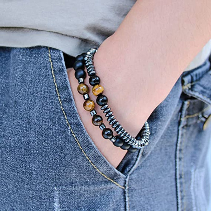 Harajuku Style Tiger Eye Stone Beaded Bracelet