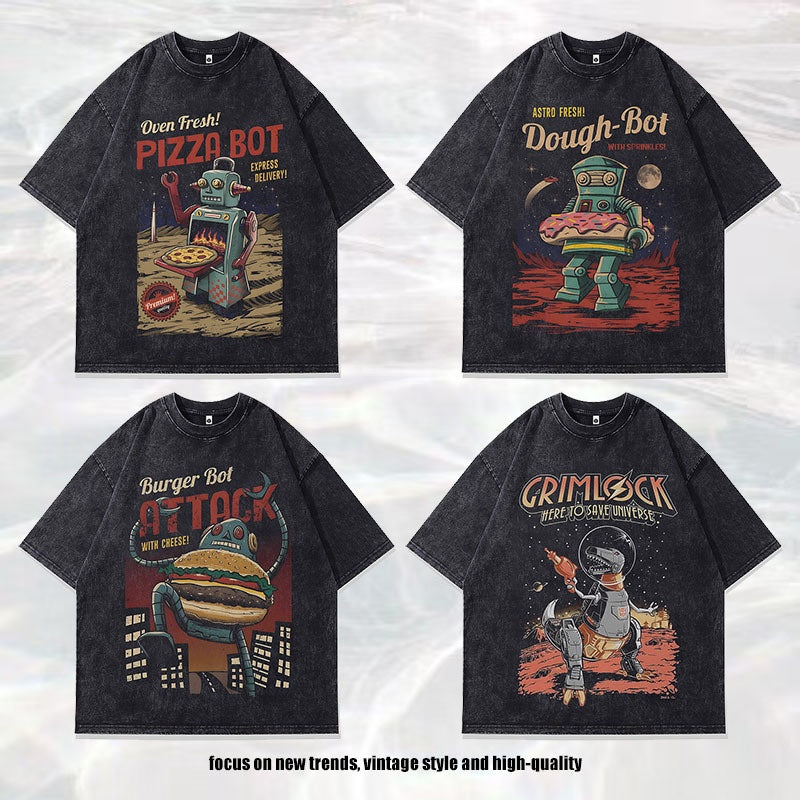 Men's Oversized Harajuku Style Washed Faded T-Shirt