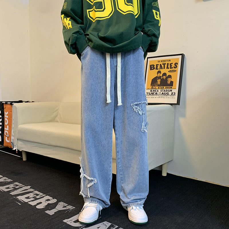 Korean Harajuku Style Loose Fit Straight Leg Jeans