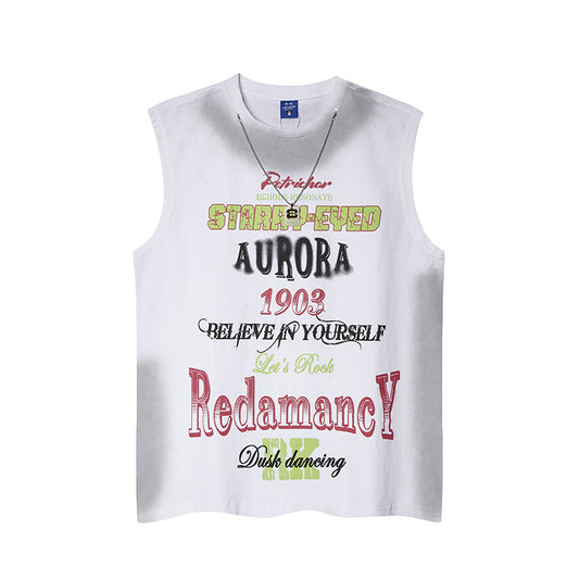 Harajuku Style Graffiti Letter Print Unique Design Tank Top