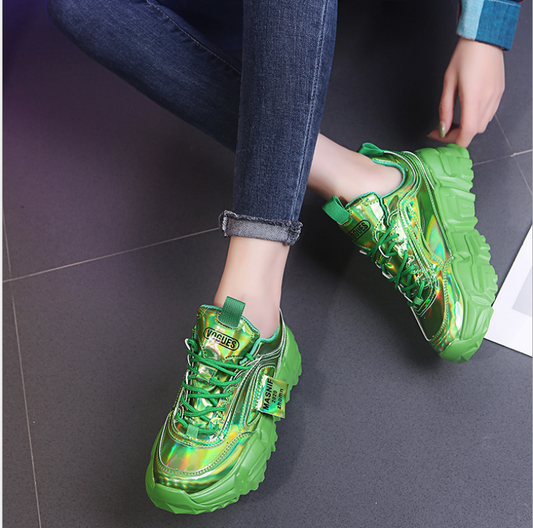 Women's Dazzle Green Dad Shoes