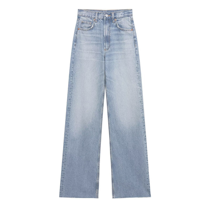 Harajuku-Inspired Women's Loose Wide-Leg Denim Pants