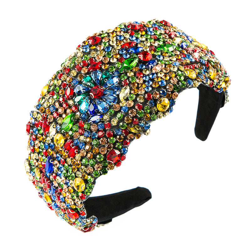 Oversized Rhinestone Wide-Brimmed Headband